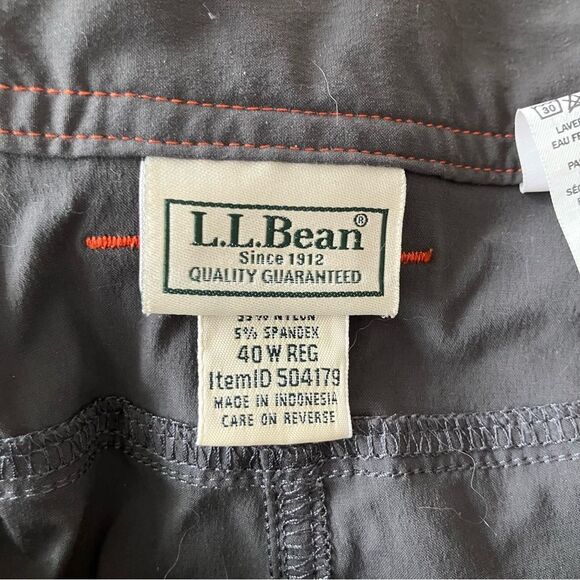 L.L. Bean Charcoal Grey Zipper Nylon Performance Hiking Shorts 40W Gorpcore - Picture 4 of 8